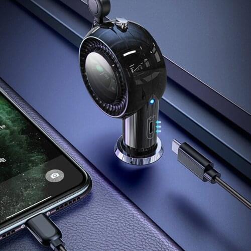 Portable Fast Car Charger 3-in-1 Retractable USB Cable Cigarette Lighter Compatible with Iphone-Micro Type C 12/24V R2LC