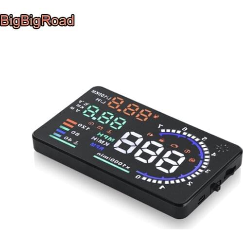 BigBigRoad Car HUD Head Up Display For Volkswagen T5 Transporter Caravelle CC Tiguan / For SAAB 9-3 9-5 Windscreen Projector