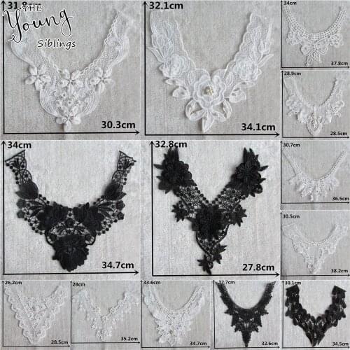 Different styles Of Lace Collar ABS Pearl Embroidery Hollow Sewing DIY Lace Neckline Decorate Clothing Accessory Craft supplies