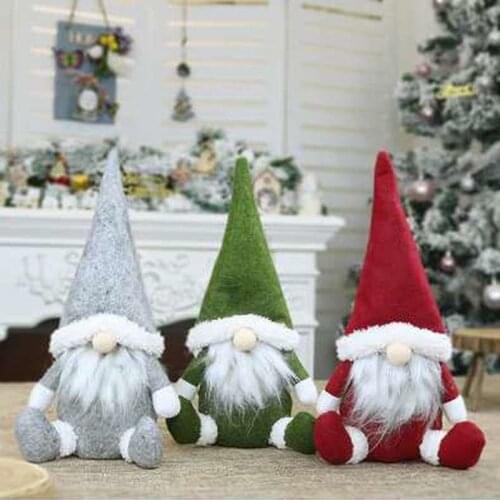 Christmas Faceless Gnome Santa Xmas Tree Hanging Ornament Doll Decoration Home Pendant Gifts Drop Ornaments Party Supplies