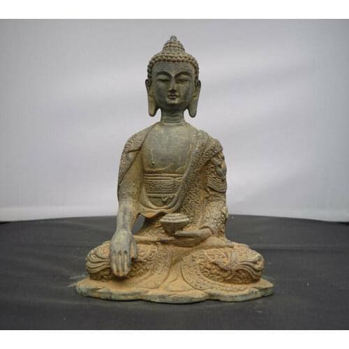 Old tibet buddhism Joss pure bronze sakyamuni Shakyamuni Amitabha buddha statue