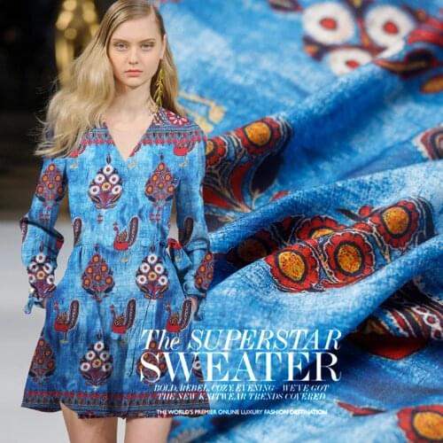 12momme Digital Printing printed crepe de chine 100% silk summer dress shirt DIY clothes fabrics Freeshipping