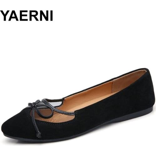 YAERNISummer Flat Shoes Woman Autumn Slip On Shoes For Loafers Moccasin High Quality Ballet Flats Shoes Woman Size 35~40