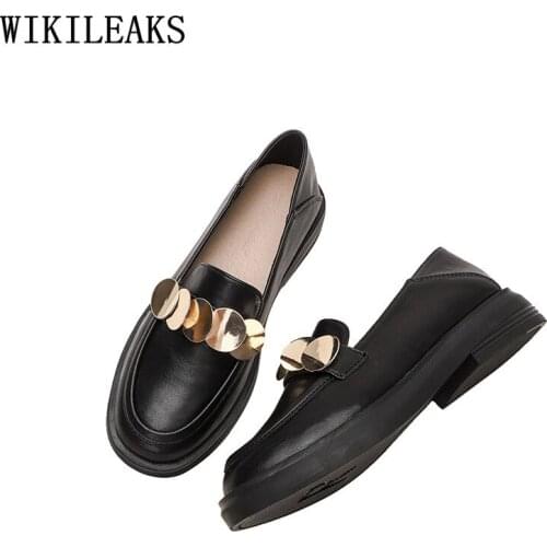 Platform Shoes Oxford Shoes for Women Korean Fashion Low Heels Slip on Shoes for Women Barefoot Loafers Women Zapatillas Mujer