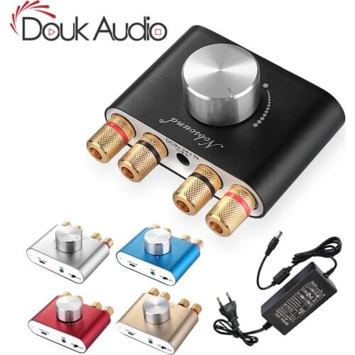 Douk audio Mini Bluetooth 5.0 TPA3116 Power Amplifier Wireless Audio Receiver Hifi Stereo 12V Car Amp For Home Audio 50W+50W