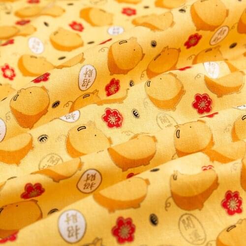 Japanese Kimono Print Cotton Fabric By Half Yards Crane Patchwork Material 45*145cm TJ1023