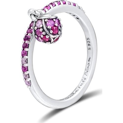 CKK Ring Peach Blossom Flower Bud Rings Women Anel Feminino 100% 925 Jewelry Sterling Silver Anillos Mujer Wedding Engagement