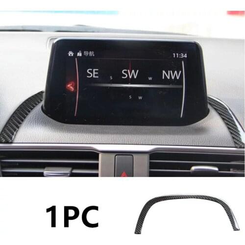 For Mazda3 Axela 2017-2018 Real Carbon Fiber 1PC Car Dashboard Decoration Central Control Cover Trim Moldings Car Stickers