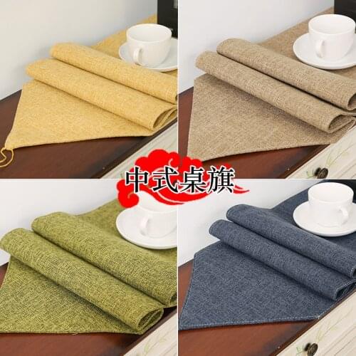 19 colors for choiceModern fashion solid table cloth Party Wedding Decoration cloth bamboo carvas cloth Table Runner Cloth Cover