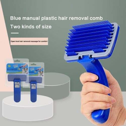 2020 Manual Hair Removal Brush Self Cleaning Pet Comb Rake For Medium Large Dogs Plastic Push Hair Pet Comb Button Pet Products