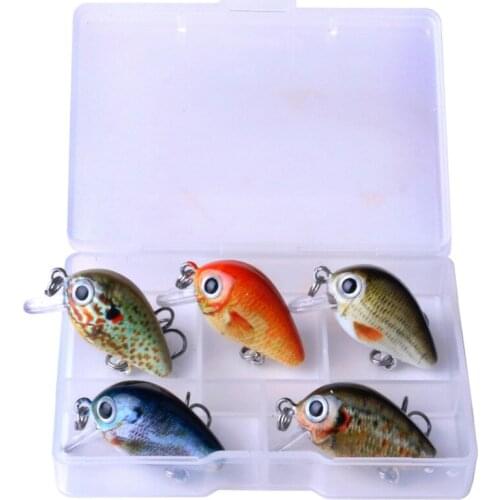 5Pcs/lot Bionic Fishing Lures Crankbait Lifelike Hard Bait 2.7cm 1.5g Topwater Mini Fishing Wobblers Box Pesca Artificial Bait