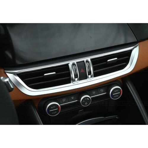 ABS Chrome Center Console AC Outlet Frame Trim Refitting Accessories For Alfa Romeo Giulia 2017 Car-styling