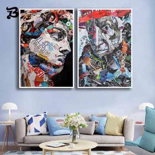 Abstract Portrait Canvas Painting David Colorful Graffiti Wall Art Posters and Prints Decorative Wall Pictures Living Room Decor