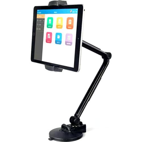 Tablet Stand Holder Sticky Suction Cup Mount 4-12.9 inch Aluminum Adjustable Stand for iPad Pro 11/10.5/9.7 Air Mini Surface Go