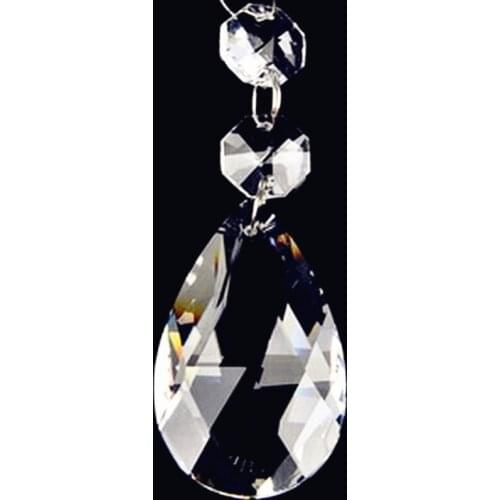 Free Shipping 100pcs/lot 50mm teardrop pendant+2pcs 14mm octagon Glass bead crystal chandelier parts prism suncatcher decoration