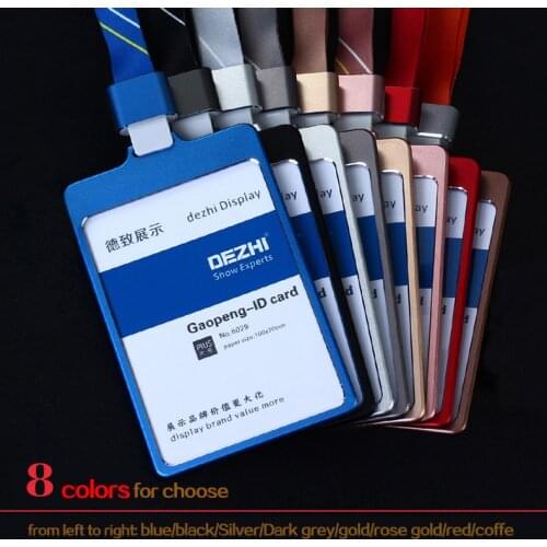 100*70mm Colorful Metal Badge Holder Plus Style Card Case with Lanyard, LOGO Custom, Al Alloy Holders Exhibition Supplies