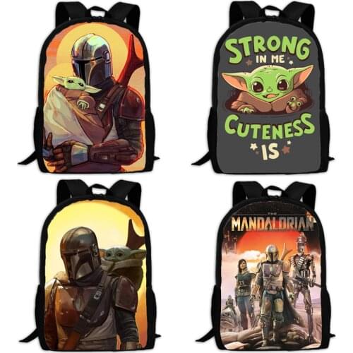 The Mandalorian Baby Yoda Backpack Boba Fett Cosplay Props Unisex Schoolbag Star Wars Mandalorian Yoda Boba Fett Mochilas