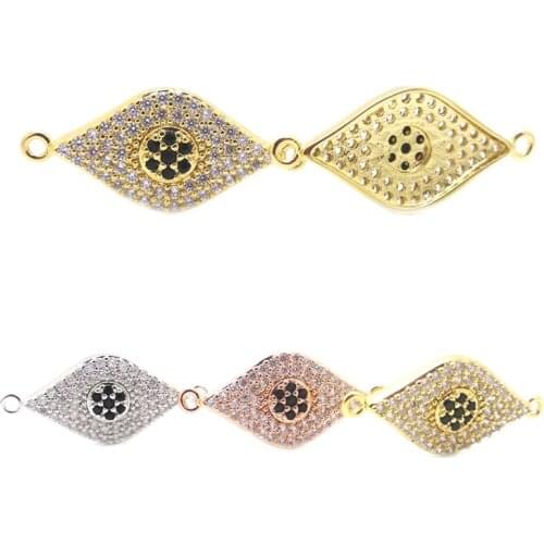 DIY Anil Arjandas Jewelry Evil Eye Beads Micro Pave Black CZ turkish Hamsa Bead Charms For Fatima Hand Bracelet Jewelry Finding