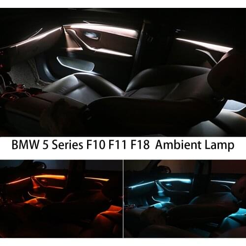 For BMW F10 / F11 Upgrade 3 Colors Interior Led Ambient Atmosphere Lamp Light Stripes
