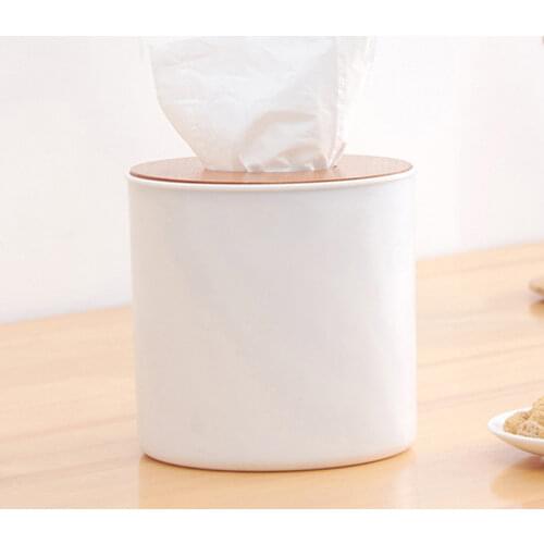 Home Kitchen Round/Square Wooden Tissue Box Case Napkin Holder Home Organizer Office Table Accessories Napkin Tray