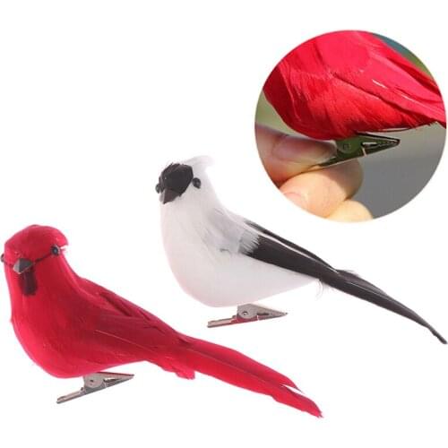 Real feather simulation bird Forest gardening decorative bird Craftsfoam fake bird Household Garden decorations