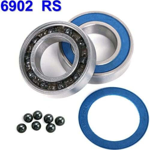 2Pcs 6902 2RS Si3N4 Ceramic Ball Bearing Rubber Sealed 61902 Bike Part 15x28x7mm