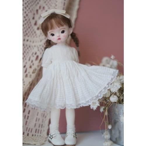 BJD doll dress 1/6 cent doll dress accessories daily little white dress lace lace dress