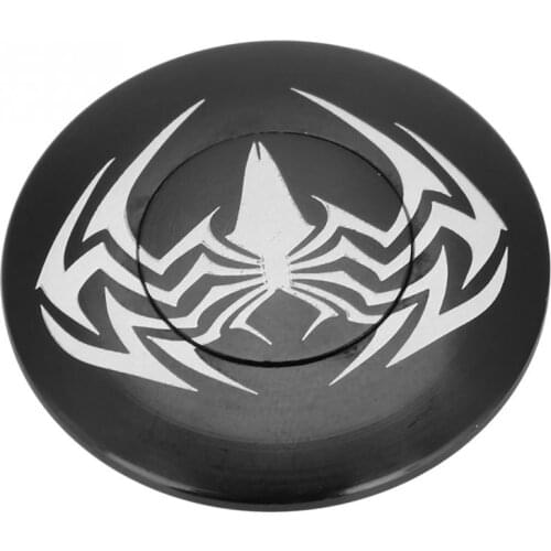 31.8mm Bicycle Headset Cover Stem Top Cap for 28.6mm Fork Mountain Road Bike Black Spider Pattern Round Bicycle Stem Cap