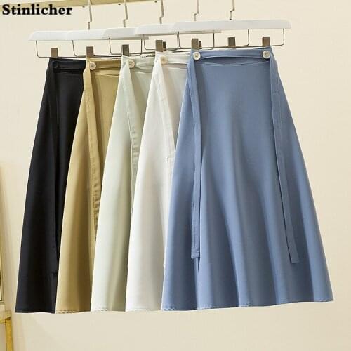 Summer long skirts women casual belt elastic chiffon umbrella skirts ladies fashion black yellow blue lace-up midi skirts