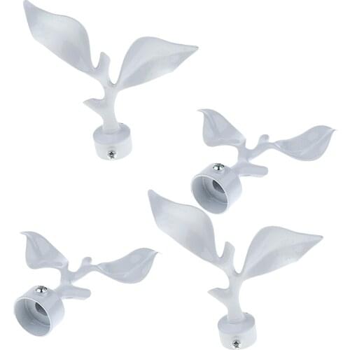 MagiDeal 4x Curtain Finials Window Drapery Decorative Pole Rod End 28mm Wht