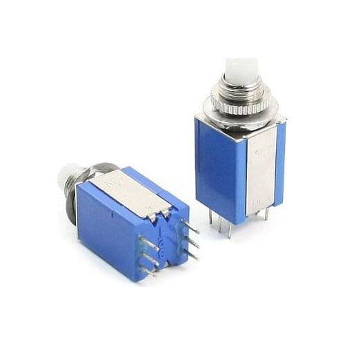2Pcs 8mm Thread Panel Mounting DPDT 6Pin Momentary Pushbutton Switch