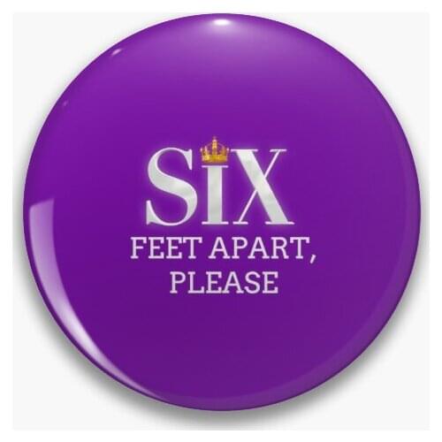 Six Feet Apart Face Mask Soft Button Pin Creative Collar Metal Brooch Fashion Hat Women Decor Lover Cute Clothes Badge Jewelry