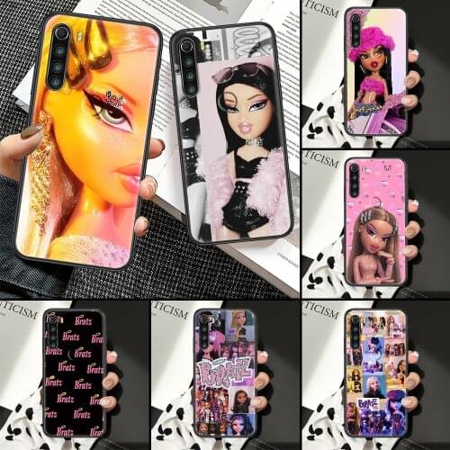 Bratz Doll Phone Case For Xiaomi Redmi Note 7 8 9 10 7A 8T 9A 9T 9S 10S Pro black soft waterproof 3D cover fashion hoesjes