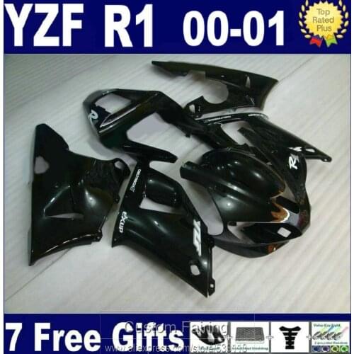 New hot molding fairing kit for Yamaha R1 00 01 black motorcycel fairings set YZF R1 2000 2001TS50