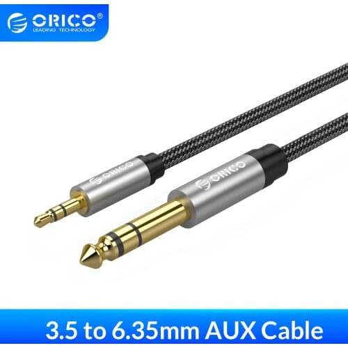 ORICO 3.5mm Male to 6.5mm Male Splitter Audio Cable 3.5mm to 6.35mm Audio Extension Cable for Phone Speaker Mixer Amplifier