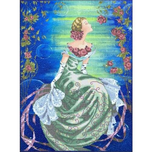 BF-Mermaid Sisters with draw fabric cross-stitch cloth with beaded metal thread cross-stitch kit styles cross stitch kit MD-93