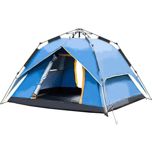 Outdoor 3-4 people tent hydraulic square top automatic speed open three travel equipment anti-UV anti-rain camping tent