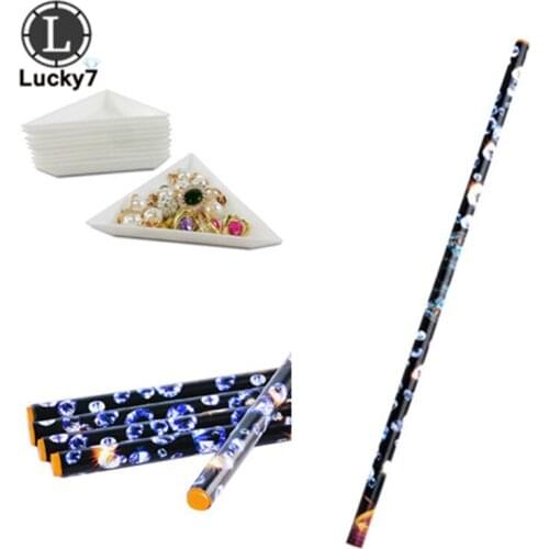 Plastic Triangle Point Drill Disc Storage Tray & Dotting Pencils Point Drill Pen For Nail Art Rhinestones Gems Pick Up Tool