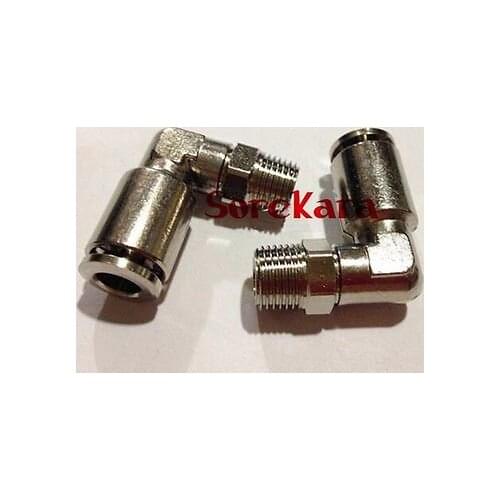 Pneumatic Nickel Brass ELbow Push In Connector Union Quick Release Air Fitting Plumbing M5 Male to Fit Tube O/D 4mm