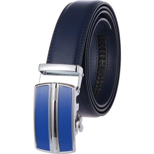 Genuine Leather Casual Belt Stainless Steel Auto Buckle For Men