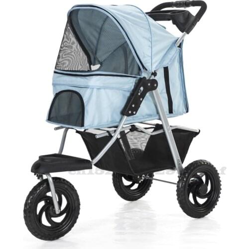 Pet Cat Stroller Dog Carrier Multifunction Foldable Big 3 Wheels Shock Absorption Stroller Dog Transporter Carrier Bearing 25kg