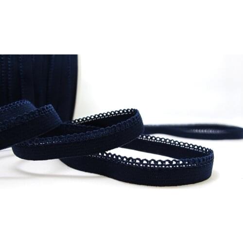 CLEARANCE|6 Yards 9mm Navy Picot Edge Decorative Pattern Lingerie Elastic|HeadbandSkinny Narrow Stretch|EL50