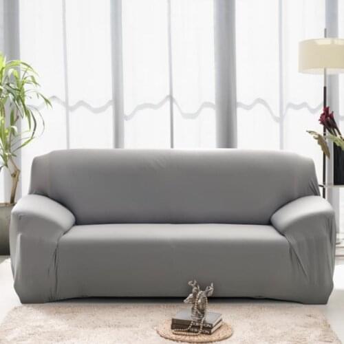 Stretch Polyester Sofa Slipcover Elastic Non-slip Pure Color Soft Chair Sofa Cover Anti-Mite Shield Stylish Furniture Protector
