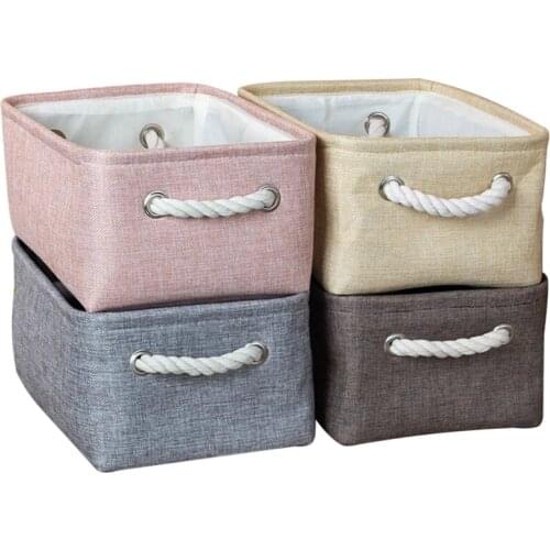 Cotton Linen Folding Storage Baskets Kids Toys Organizer Clothes And Sundries Storage Box Cabinet