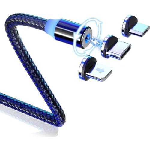 Led Magnetic USB Cable Fast Charging Type C Cable Apple Lighting Cable For Samsung Xiaomi Magnetic Cable Phone Cable USB Cord