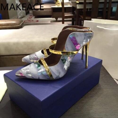 Pointed toe High Heels Shoes Woman Color matching Shallow Leather heels Single women Pumps sexy Women Shoes zapatos stiletto New