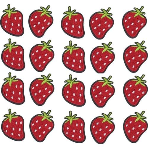 Mini Strawberry Embroidered Sew Iron on Patch for Clothes/Hat/Jackets/T-Shirt/Jeans/Backpacks (20Pcs)