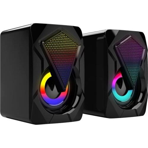 X2 USB Wired Computer Speaker Multimedia Computer Subwoofer Colorful Lighting Effect RGB Desktop Game Speaker