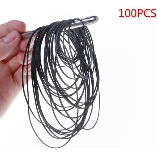 100PCS 40-130MM Universal Mix Cassette Tape Machine Belts Assorted Common Flat Rubber Belt for Recorders CD DVD Drive