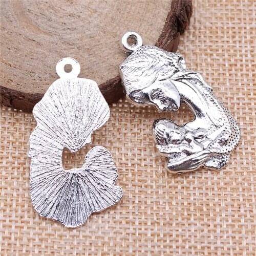 12pcs 37x20mm antique silver Mother holding little baby charms diy retro jewelry fit Earring keychain hair card pendant